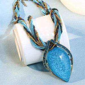 Bohemian Turquoise Gem Rope Necklace
