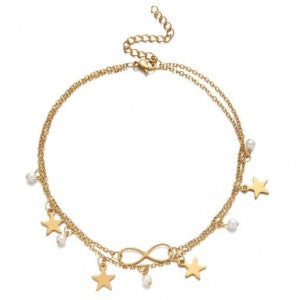 Gold Star & Infinity Charm Anklet