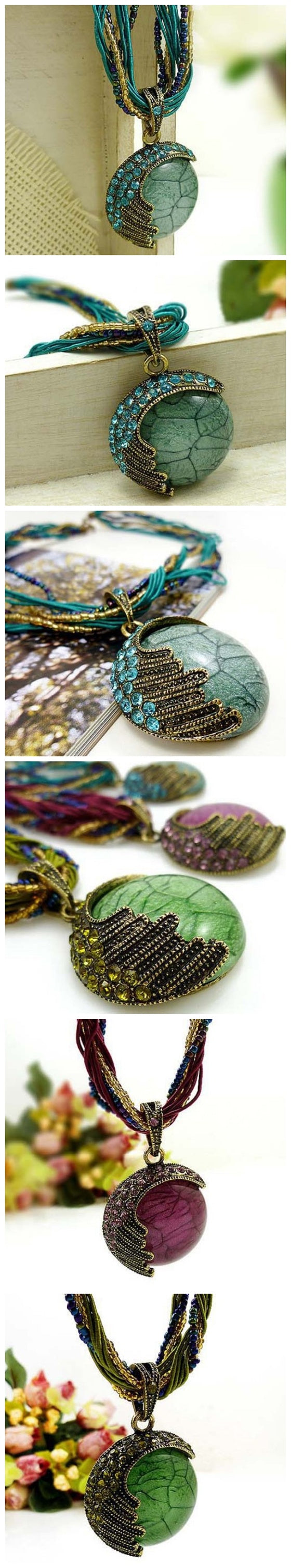 Bohemian Multi-strand Pendant Necklace