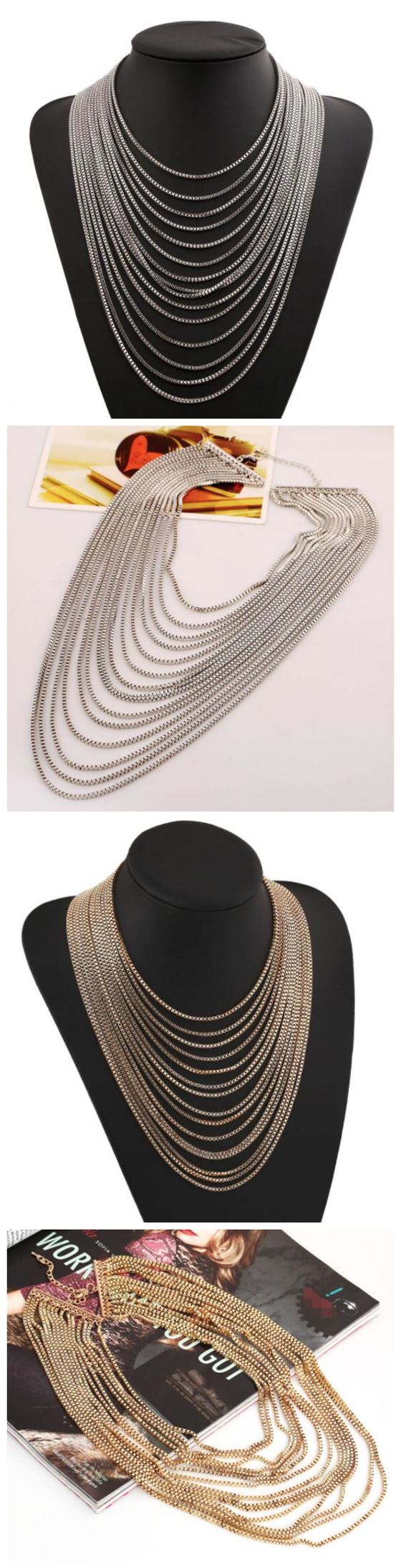 Gold Multi-Layer Statement Necklace