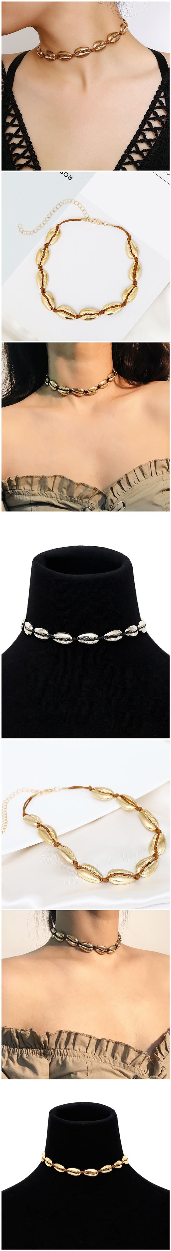 Golden Seashell Choker Necklace