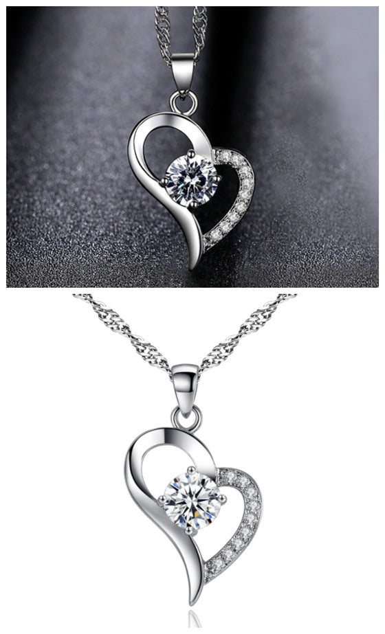 Crystal Heart Pendant Necklace
