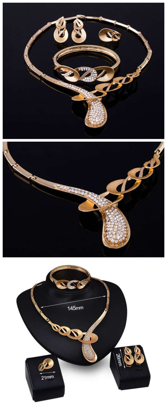 Elegant Gold Jewellery Set (4-piece)