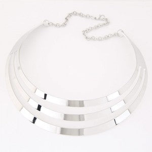 Layered Metal Collared Necklace