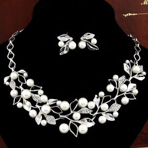 Pearl & Rhinestone Branch Style Set
