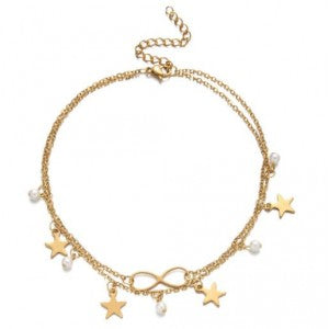 Gold Star & Infinity Charm Anklet