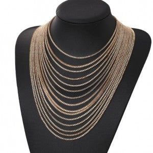 Gold Multi-Layer Statement Necklace