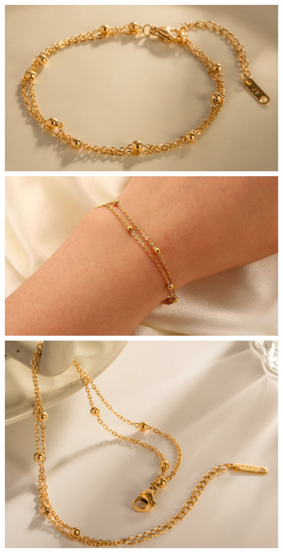 Dainty Double Layer Beaded Bracelet