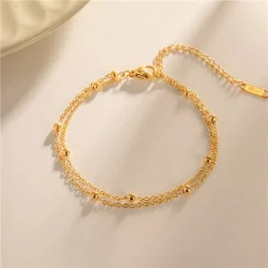 Dainty Double Layer Beaded Bracelet